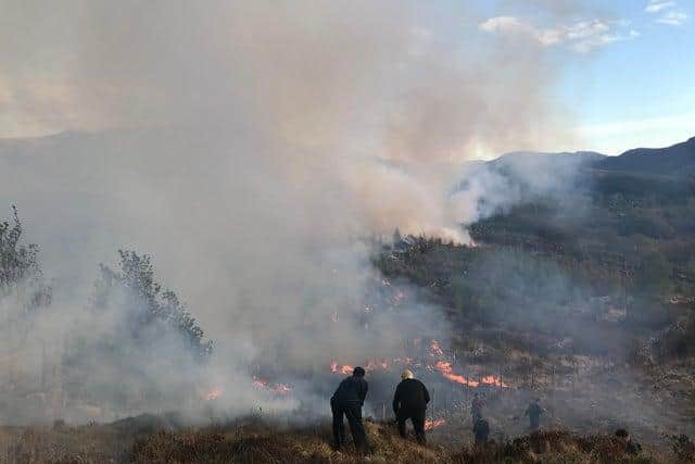 Locals and fire crews have been battling the blaze, on a hillside near the village of Achintraid, since Monday afternoon.