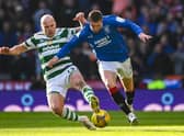 Celtic's Aaron Mooy (L) and Rangers' John Lundstram in action during the Viaplay Cup final at Hampden last month.  (Photo by Paul Devlin / SNS Group)