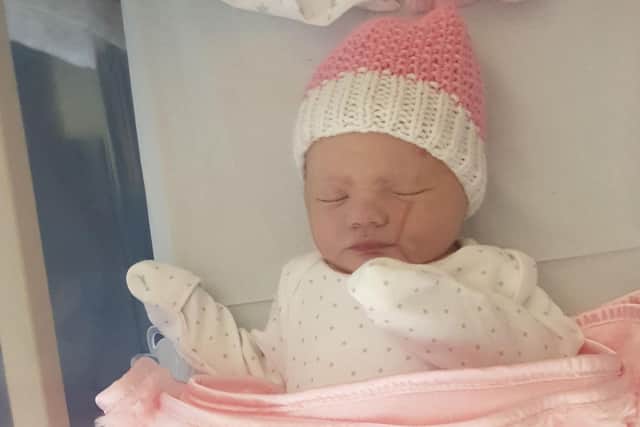 Mum: Rebecca Greenland. Dad: Chris Young. baby: Skylar Rose
Rebecca and Chris had been trying for a baby for ten years - and were told they had no chance of conceiving. then Chris fell into a coma due to a bad ashthma attack - three years after that, they had Skylar Rose