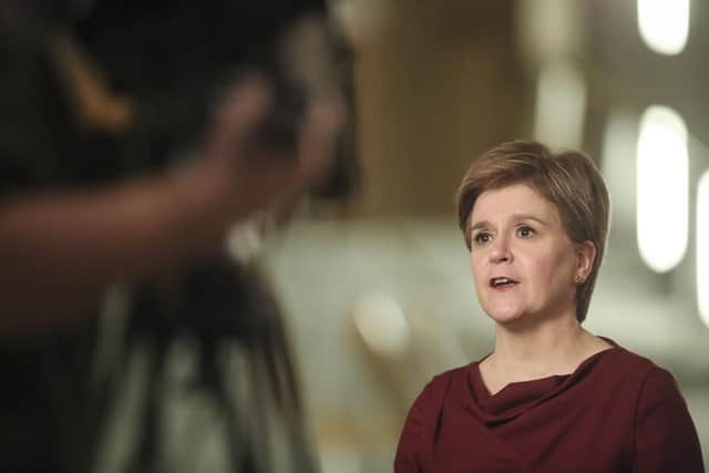 First Minister Nicola Sturgeon addressed parliament today via video link, and discussed the rapidly rising numbers of Covid cases. PIC: Fraser Bremner.
