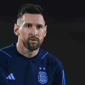 Argentina's forward Lionel Messi takes part in a training session ahead of his potential date with destiny.