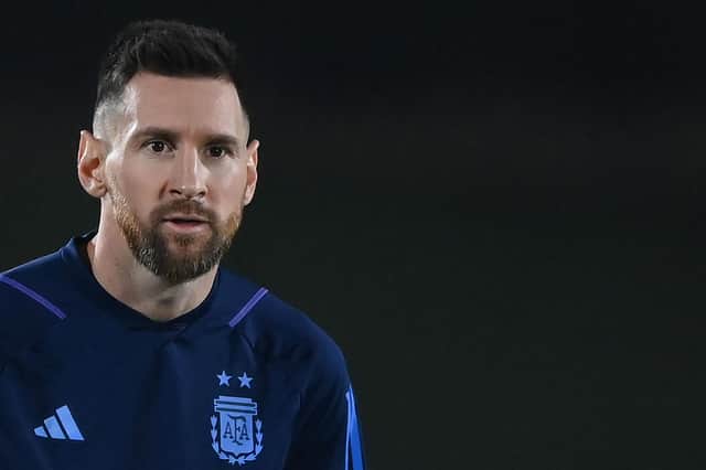 Argentina's forward Lionel Messi takes part in a training session ahead of his potential date with destiny.
