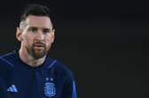 Argentina's forward Lionel Messi takes part in a training session ahead of his potential date with destiny.