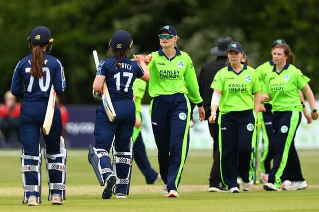 Scotland lost to Ireland by 42 runs in Belfast.