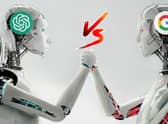 Google has announced its own AI chatbot following the success of rival ChatGPT (Left) which saw 100M active users since its November launch according to estimates.