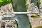 The Renfrew Bridge, which will link its namesake town with Clydebank and Yoker.  Photo: Courtesy of Drone Scotland – dronescotland.com
