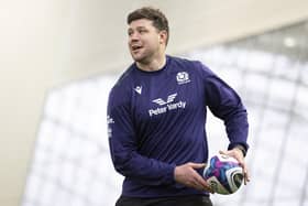 Scotland's Grant Gilchrist during a training session at Oriam in Edinburgh ahead of the Six Nations match with Ireland in Dublin. (Photo by Ross MacDonald / SNS Group)