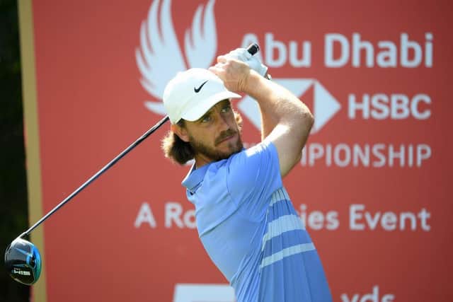 Tommy Fleetwood in action in the pro-am event prior to the Abu Dhabi HSBC Championship at Abu Dhabi Golf Club. Picture: Ross Kinnaird/Getty Images.