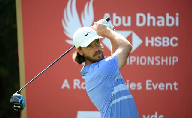 Tommy Fleetwood in action in the pro-am event prior to the Abu Dhabi HSBC Championship at Abu Dhabi Golf Club. Picture: Ross Kinnaird/Getty Images.