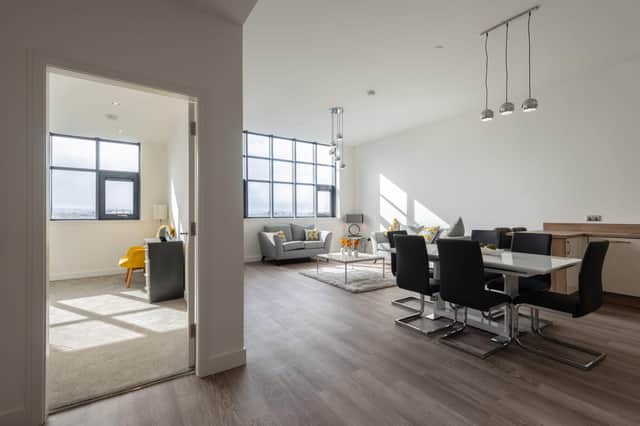 The apartments provide spacious living accommodation.