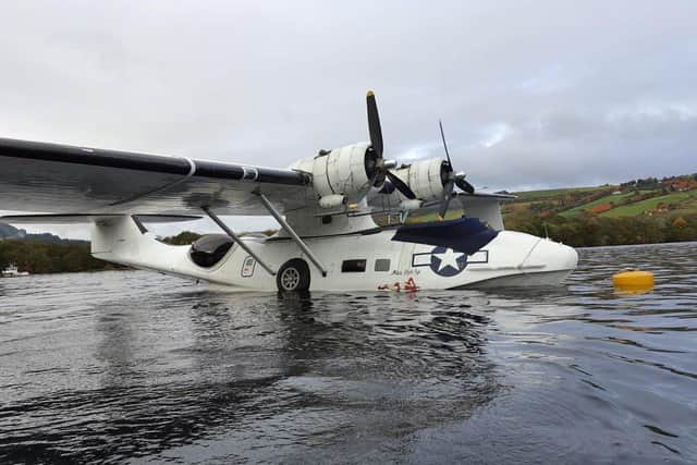 Miss Pick Up suffered engine trouble while trying to take off from the loch at the weekend. Photo: Matt Dearden.