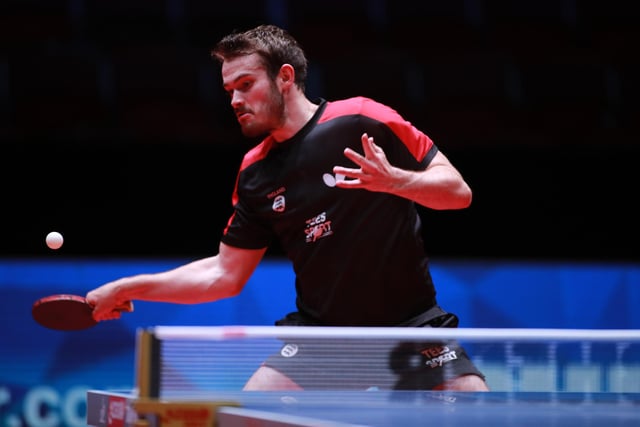 Sam Walker puts the practice hours in at the Liebherr 2018 World Team Table Tennis Championships.