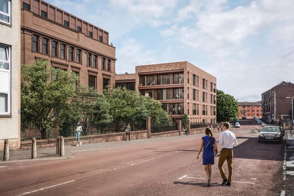 The project will see the traditional Victorian sandstone Napiershall Street School converted into 24 apartments – including four penthouses. Picture: contributed.