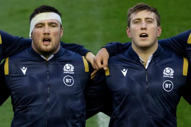 Zander and Matt Fagerson ahead of Scotland's match with France. Picture: Craig Williamson / SNS