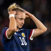 Martha Thomas (pictured) and Man Utd team mate Kirsty Smith have returned to the Scotland squad after injury. (Photo by Ross MacDonald / SNS Group)