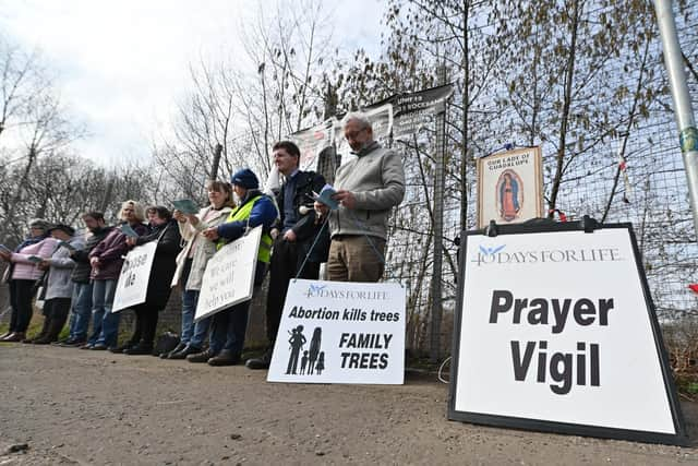 40 Days For Life hold a Prayer Vigil outside Queen Elizabeth University Hospital in Glasgow. Picture: John Devlin/National World