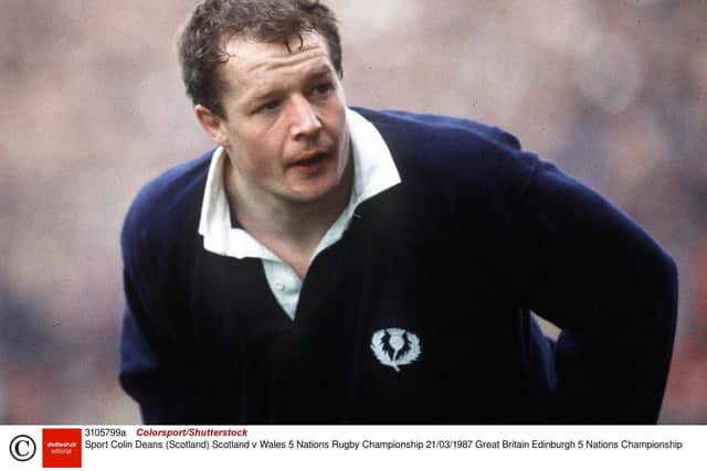 Deans in one of his final Five Nations games against Wales at Murrayfield in 1987