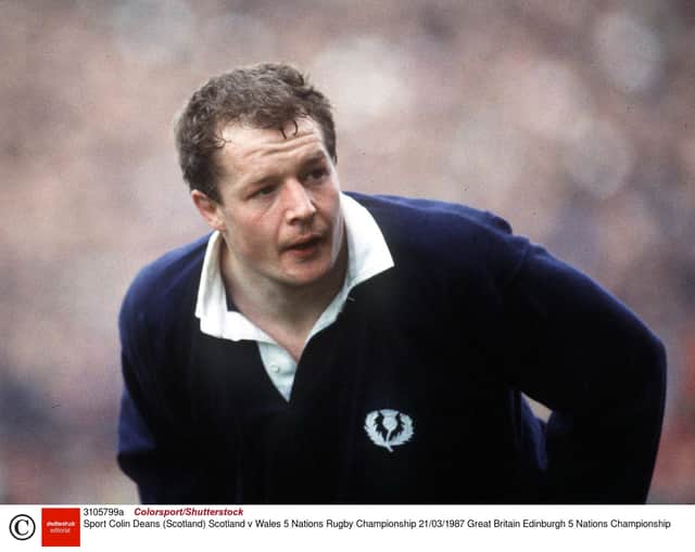 Deans in one of his final Five Nations games against Wales at Murrayfield in 1987
