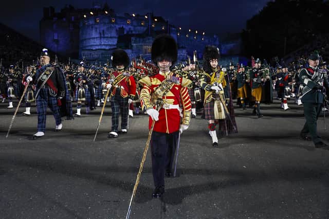 Members of the Massed Pipes and Drums rehearse ahead of the 2023 Royal Edinburgh Military Tattoo. (Picture: Jeff J Mitchell/Getty Images)