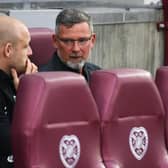 Craig Levein and Steven Naismith talk ahead of a Hearts match back in 2019.