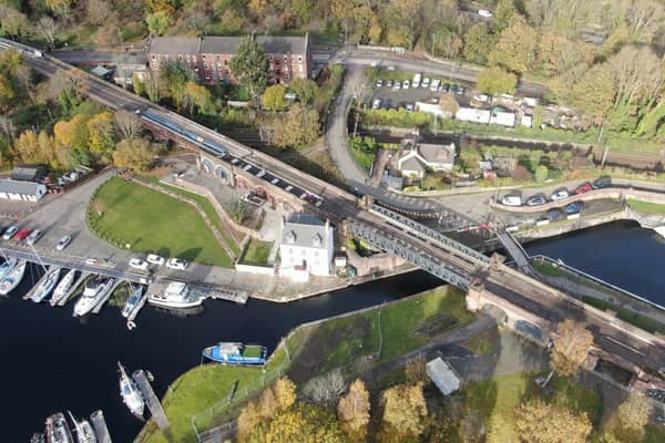 The Bowline scheme will bring the former railway swing bridge into use for the first time in 61 years. Picture: Scottish Canals