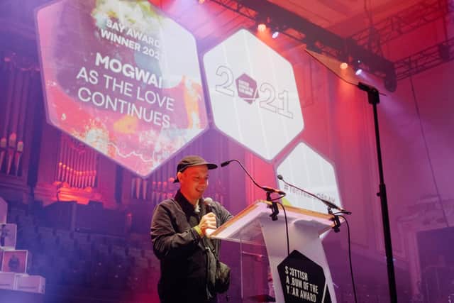 Mogwai guitarist Stuart Braithwaite collected his band's Scottish Album of the Year Award.