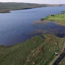 An aerial shot of Finlaggan which shows the bridge onto the powerbase of the Lords of the Isles. PIC: The Finlaggan Trust.