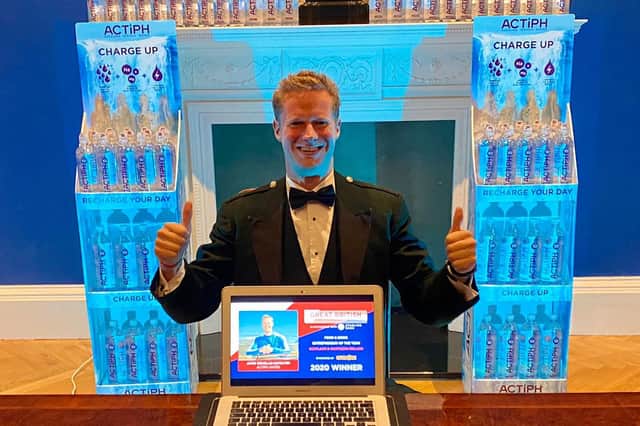 Jamie Douglas-Hamilton, founder of Actiph Water, gives the awards the thumbs-up. Picture: contributed.
