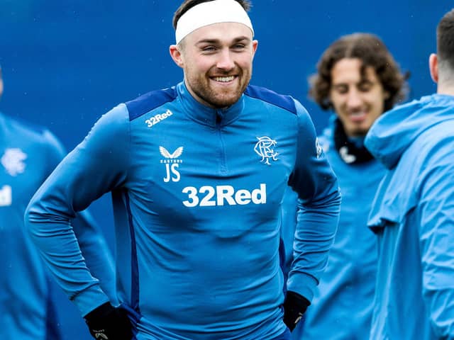 MILNGAVIE, SCOTLAND - APRIL 09: Rangers John Souttar during a Rangers training session at the Rangers Training Centre, on April 09, 2024, in Milngavie, Scotland.  (Photo by Alan Harvey / SNS Group)