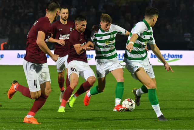 Action from last season's meeting between FK Sarajevo and Celtic in the UEFA Champions League first round qualifier. Photo: ELVIS BARUKCIC/AFP via Getty Images