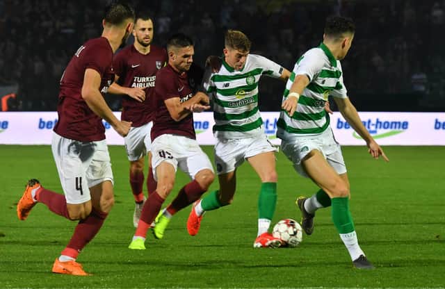 Action from last season's meeting between FK Sarajevo and Celtic in the UEFA Champions League first round qualifier. Photo: ELVIS BARUKCIC/AFP via Getty Images