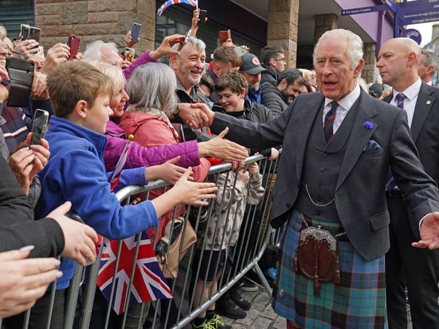 Hundreds of people had lined the streets of the Fife city to see the Charles and Camilla as they carried out their first official engagement together since Royal mourning ended.