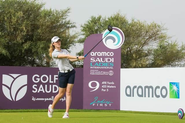 Hazel MacGarvie in action during the second round of the Aramco Saudi Ladies International at Royal Greens Golf & Country Club. Picture: Tristan Jones