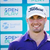 Royal Burgess left-hander Cameron Adam is throuugh to the last 16 in the Scottish Amateur Championship at Royal Dornoch. Picture: Scottish Golf