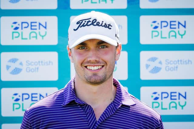 Royal Burgess left-hander Cameron Adam is throuugh to the last 16 in the Scottish Amateur Championship at Royal Dornoch. Picture: Scottish Golf
