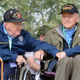 US World War II veterans in Sainte-Mere-Eglise for the commemorations