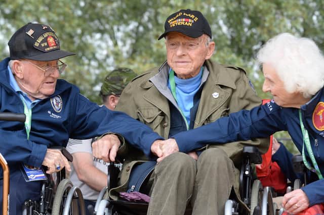 US World War II veterans in Sainte-Mere-Eglise for the commemorations