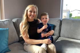 Zac McNab, with his mother Arlene McNab from Clydebank, West Dunbartonshire. Zac, who is now three, had a liver transplant at five weeks old. Picture: Lucinda Cameron/PA Wire