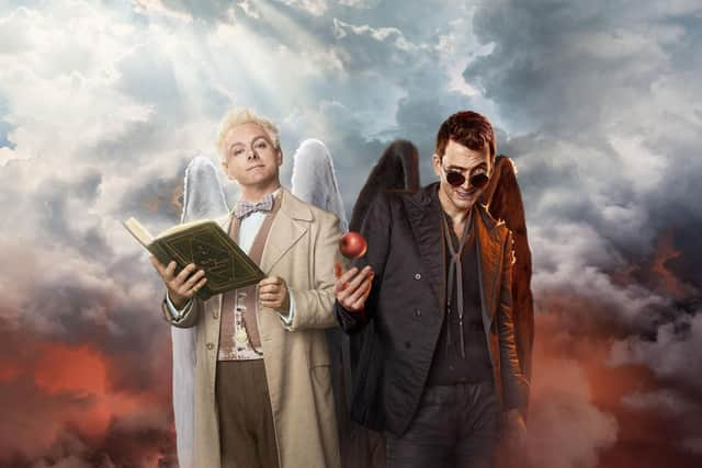 Michael Sheen and David Tennant have been filming a new seres of Good Omens in Scotland.