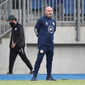 Steve Clarke watches on from the touchline during Scotland's 1-0 win over Luxembourg. (Photo by Christian Kaspar-Bartke/Getty Images)