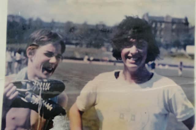 Peter Hoffman (right) and friend and neighbour Paul Forbes (left) who touched success on the track after starting their sporting missions at Meadowbank Stadium following the 1970 Commonwealth Games in Edinburgh.