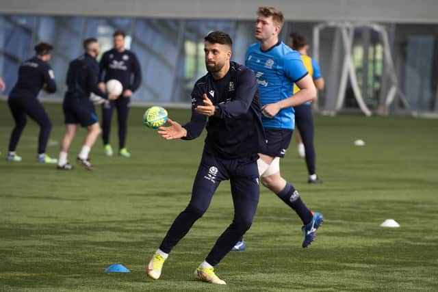 Adam Hastings trains with the Scotland squad at Oriam after being recalled. (Photo by Paul Devlin / SNS Group)
