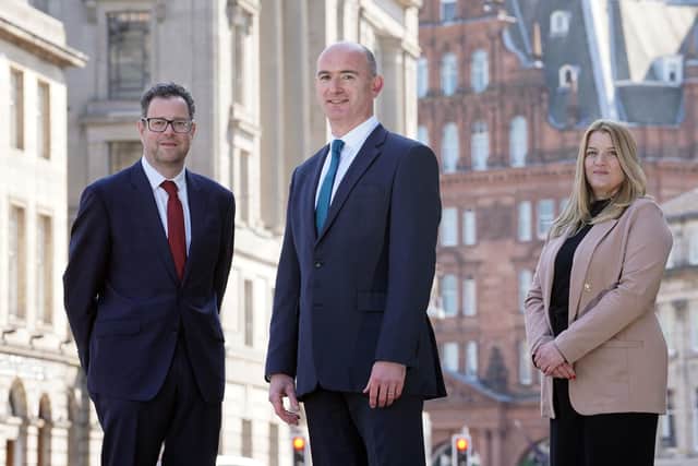 Andrew Davies, John Godfrey and Lynsey Carson of LGT Wealth Management. Picture: Stewart Attwood