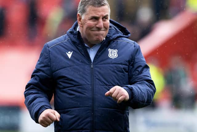 Dundee manager Mark McGhee during a cinch Premiership match against Aberdeen.