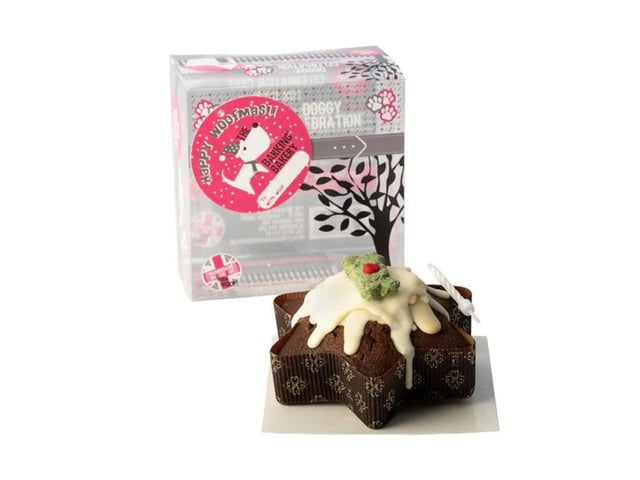A Christmas cake specially for your dog! This star-shaped vanilla sponge from The Barking Bakery is drizzled with vanilla yoghurt frosting and topped with a bone treat, and comes packaged in a gift box. Priced at £14 and available from www.guidedogsshop.com.
