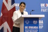 Priti Patel speaks to the media in Rwanda after signing what the two countries called an "economic development partnership"