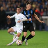 Club Brugge defender Jack Hendry battles Manchester City's Phil Foden for possession. Picture: Getty