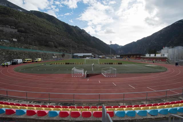 Hibs face Inter Club d'Escaldes at the Estadi Comunal on Thursday.