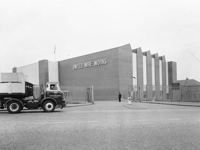 Exterior of the factory of United Wire Works Ltd at Granton in Edinburgh, August 1966