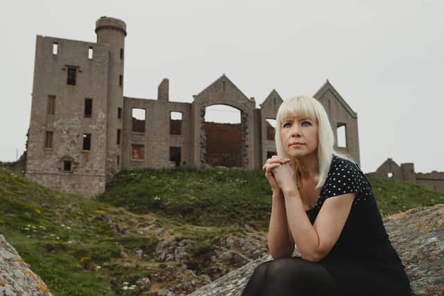 Playwright Morna Pearson, who has adapted Bram Stoker's novel Dracula for the National Theatre of Scotland, at Slains Castle in Cruden Bay, Aberdeenshire, where much of the original 1897 book was written by the author. Picture: Richard Frew